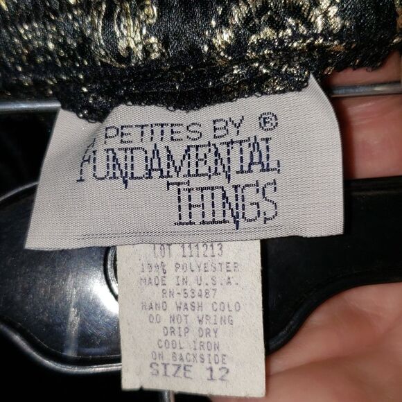 Petites by Fundamental Things Black Metallic Floral Skirt - Picture 5 of 7